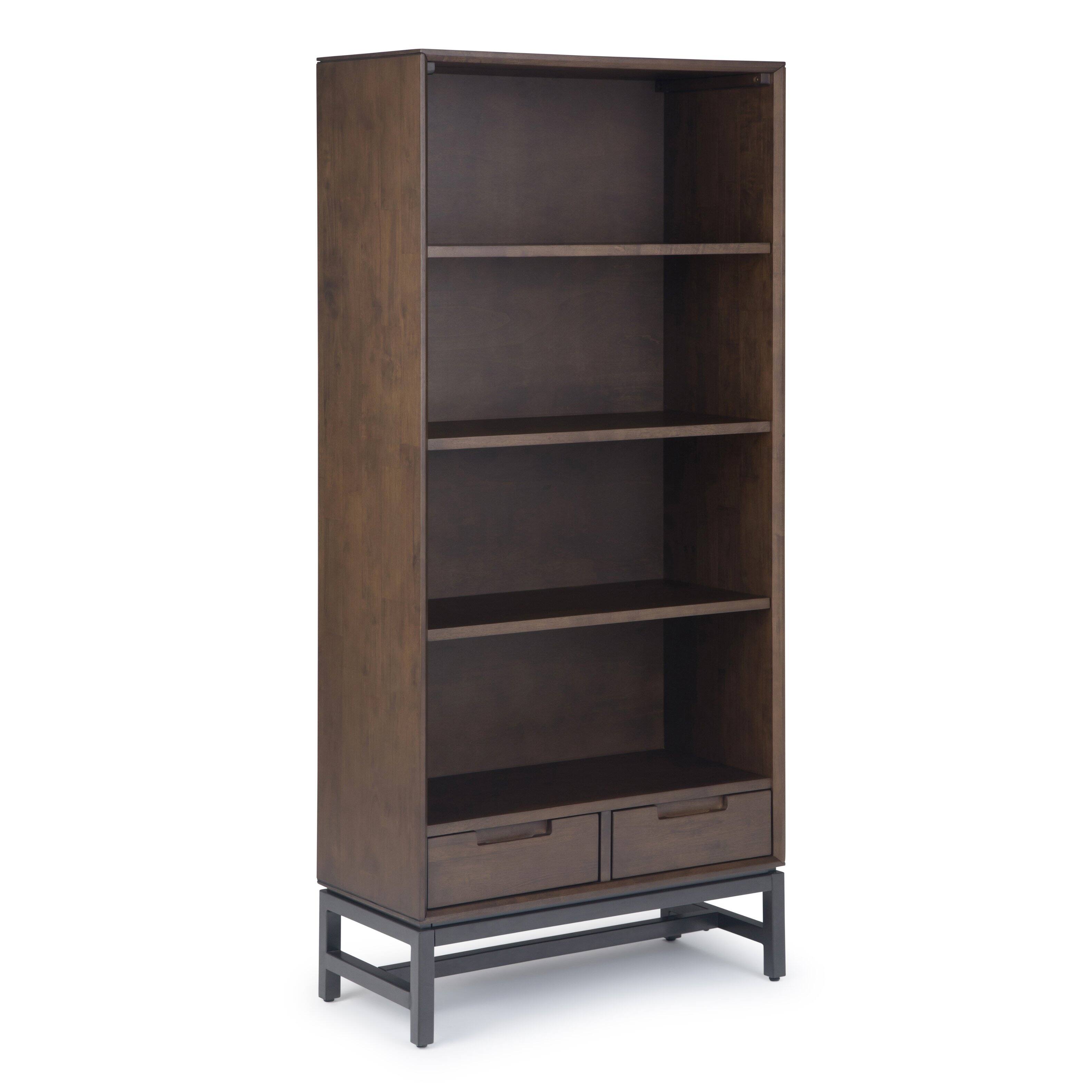 Alt View 1. Simpli Home - Banting 48 inch Desk and 30 inch Bookcase - Walnut Brown.