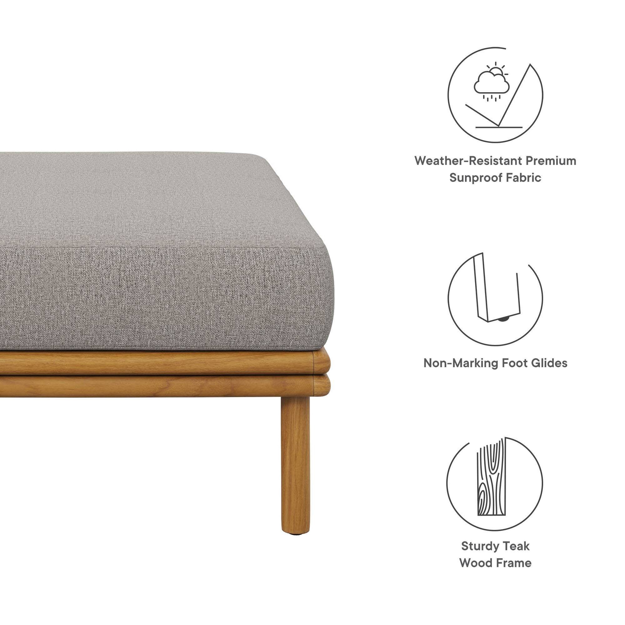 - Weather-Resistant Premium Sunproof Fabric
- Non-Marking Foot Glides
- Sturdy Teak Wood Frame