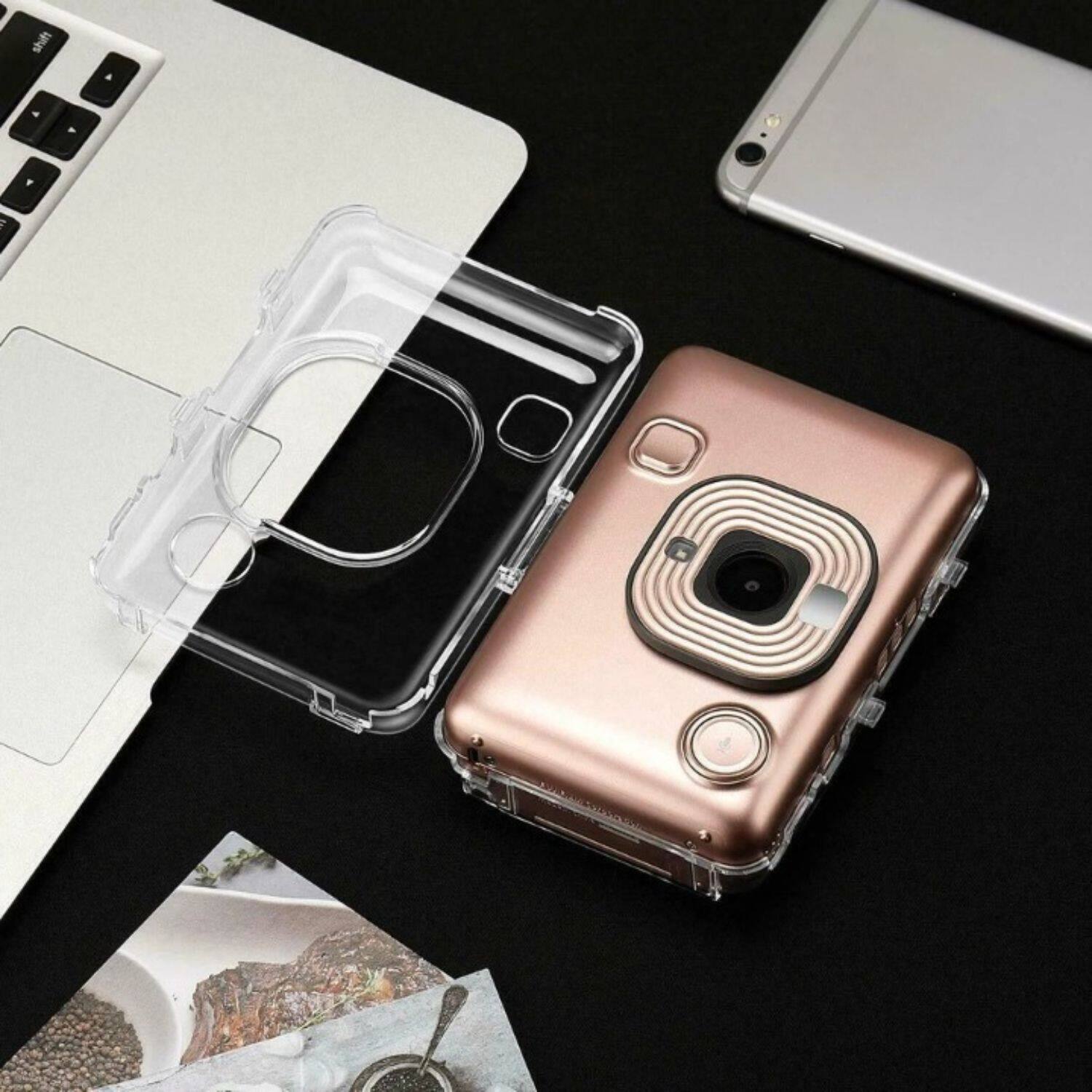 Angle. Stock Preferred - Clear Case for Fujifilm Instax Mini Liplay Hybrid Instant Film Camera Hard Cover - Clear.