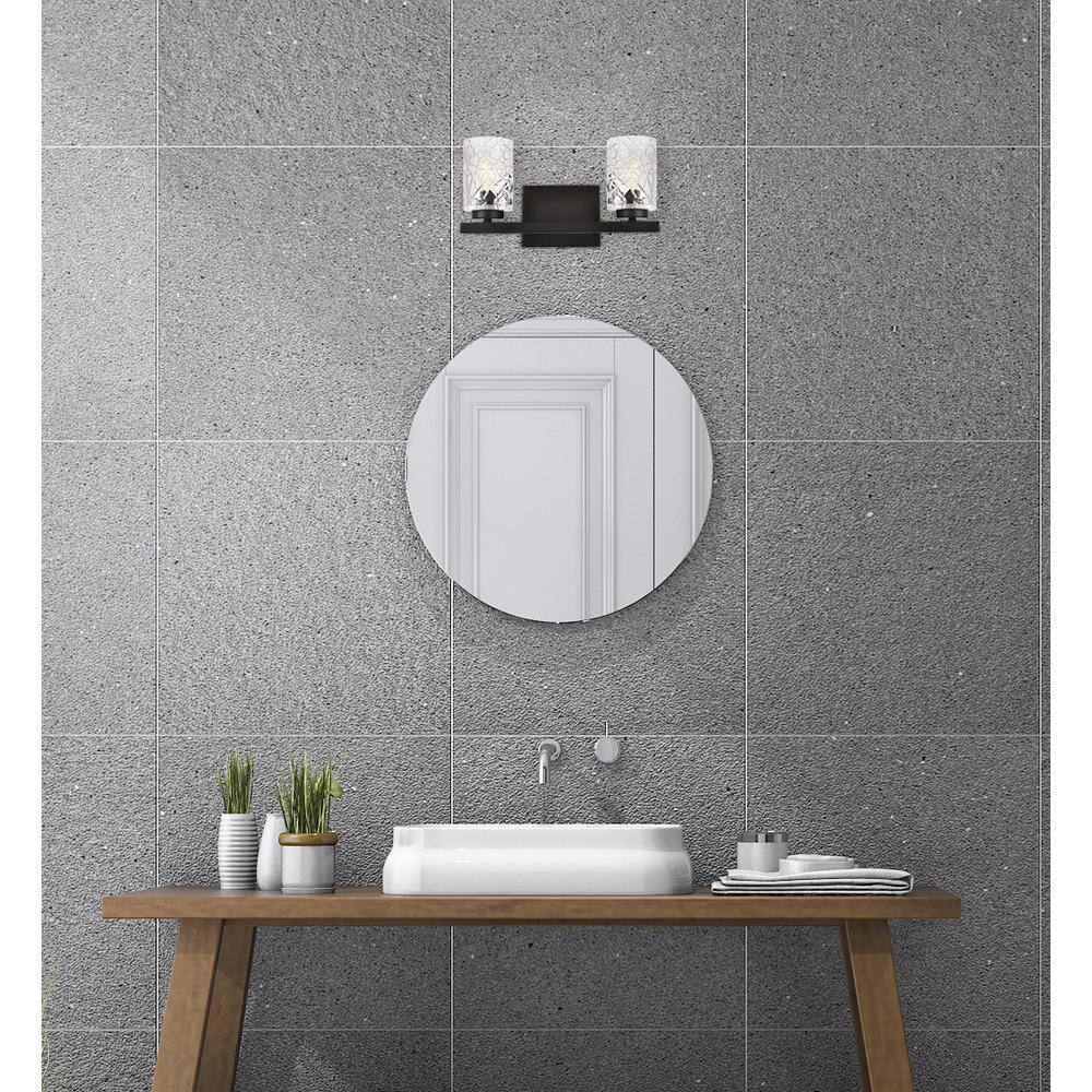 Living District - Cassie 2 lights bath sconce in black with clear shade - Black And Clear Shade price history on PriceWatchPro