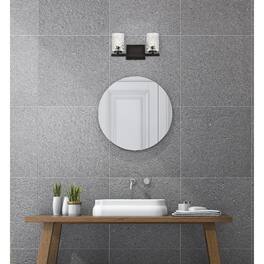 Living District - Cassie 2 lights bath sconce in black with clear shade - Black And Clear Shade