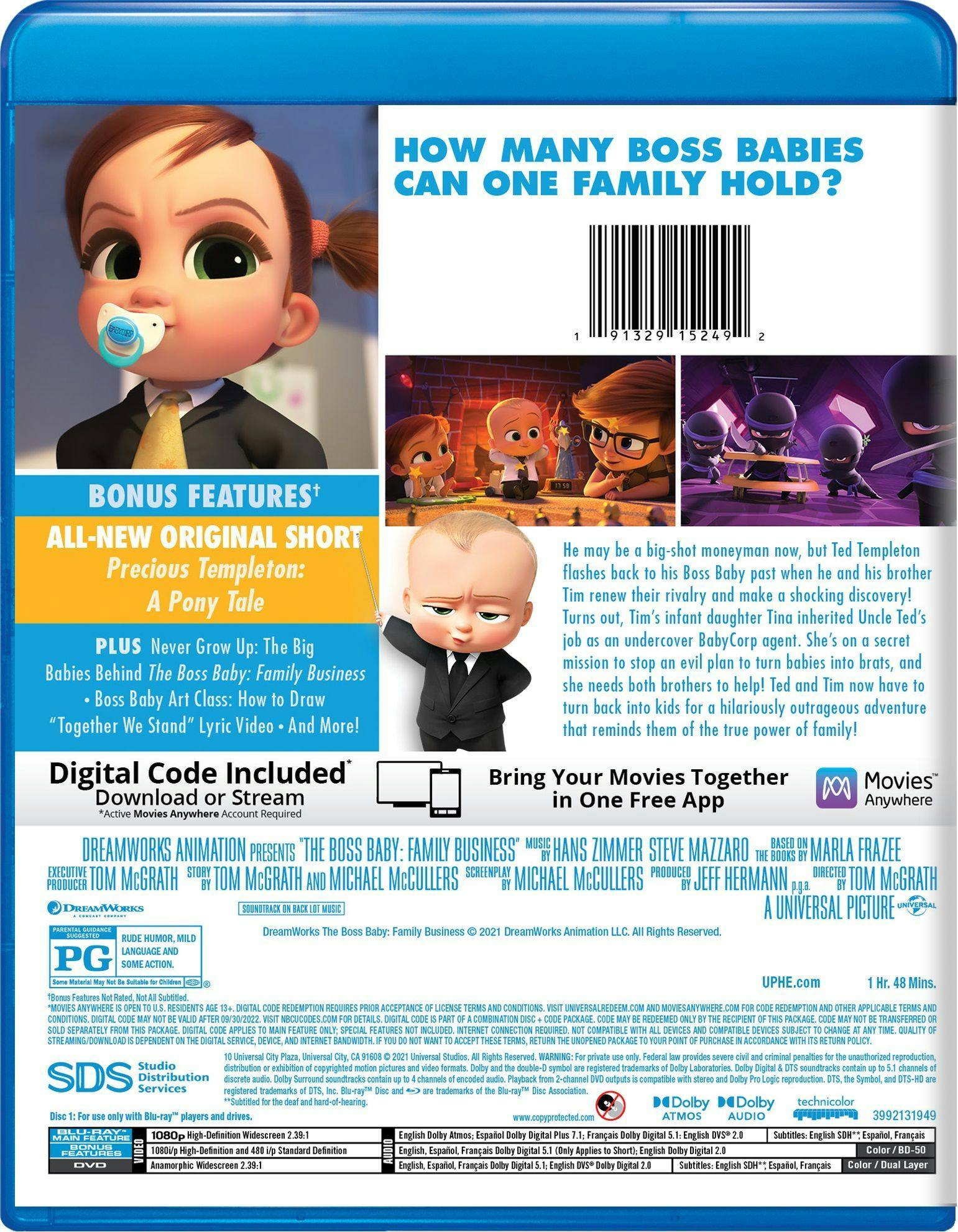 Back. The Boss Baby: Family Business (with DVD) [Blu-ray].