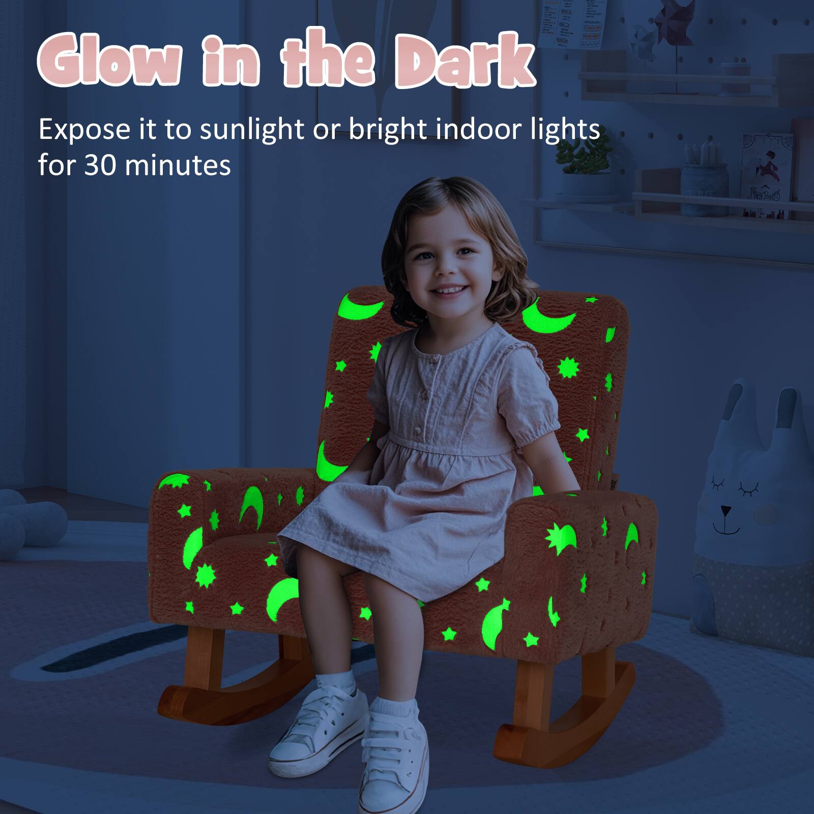 Glow in the Dark

Expose it to sunlight or bright indoor lights for 30 minutes