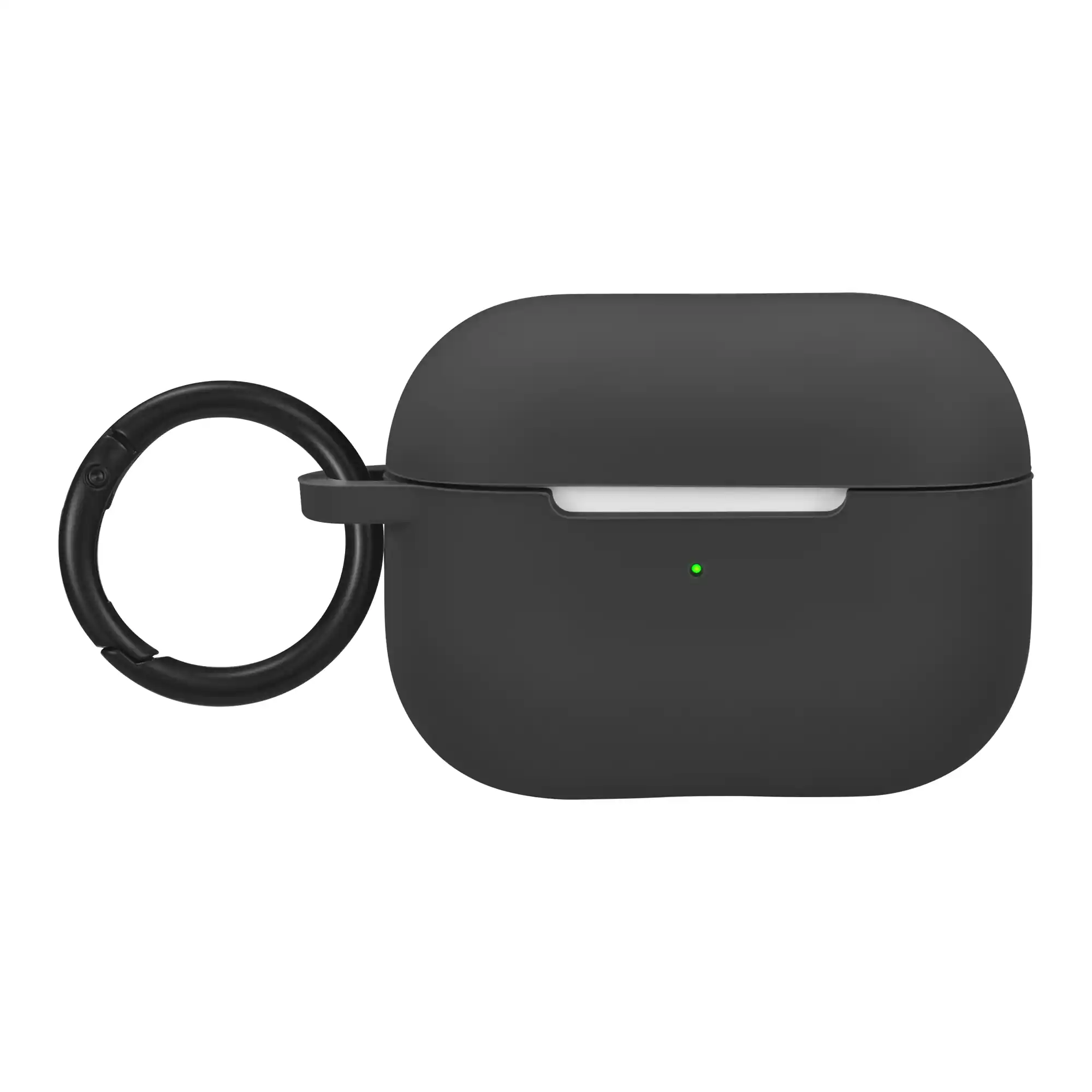 Front. Best Buy essentials™ - Silicone Case for Apple AirPods Pro 1st and 2nd Generations - Black.