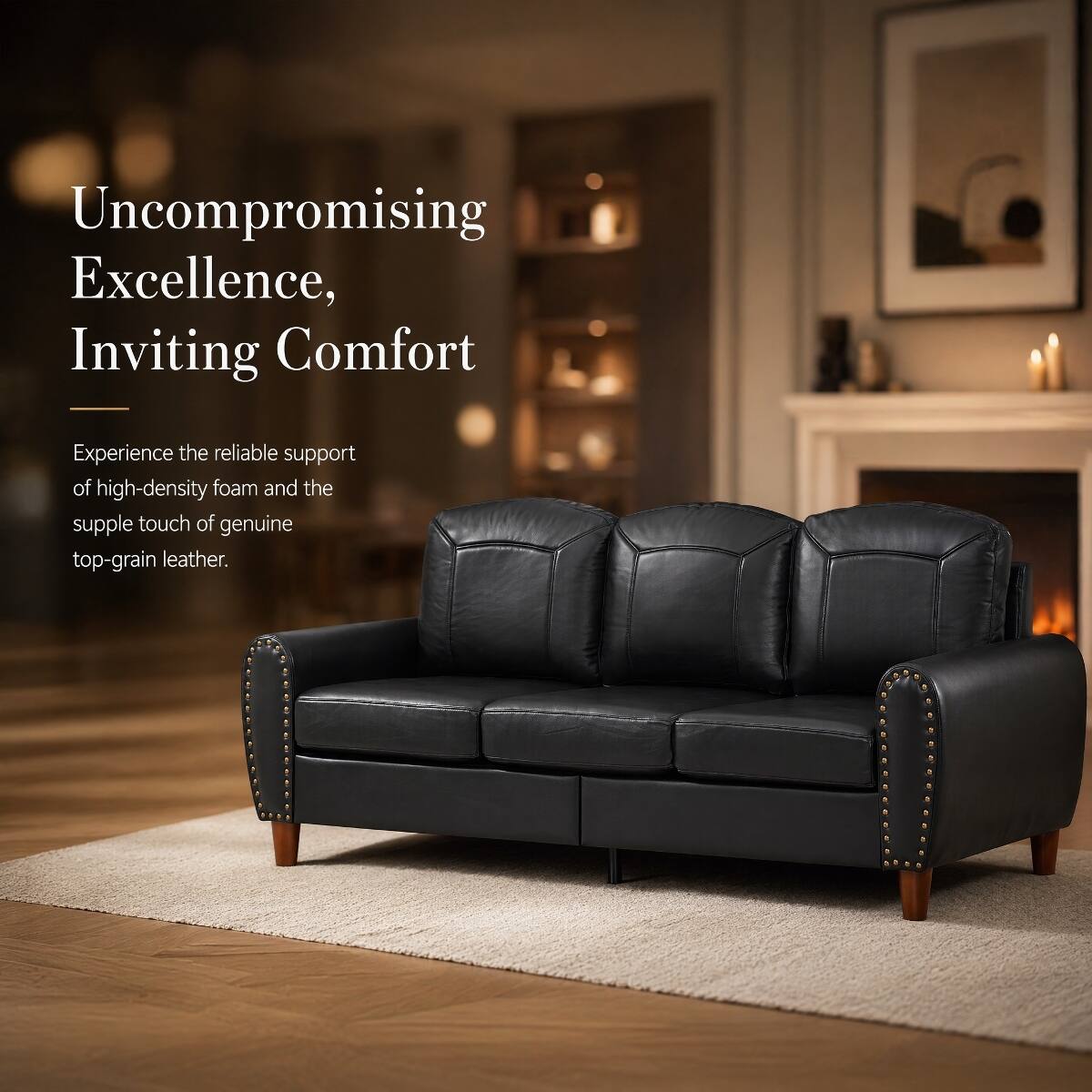 Uncompromising Excellence, Inviting Comfort

Experience the reliable support of high-density foam and the supple touch of genuine top-grain leather.