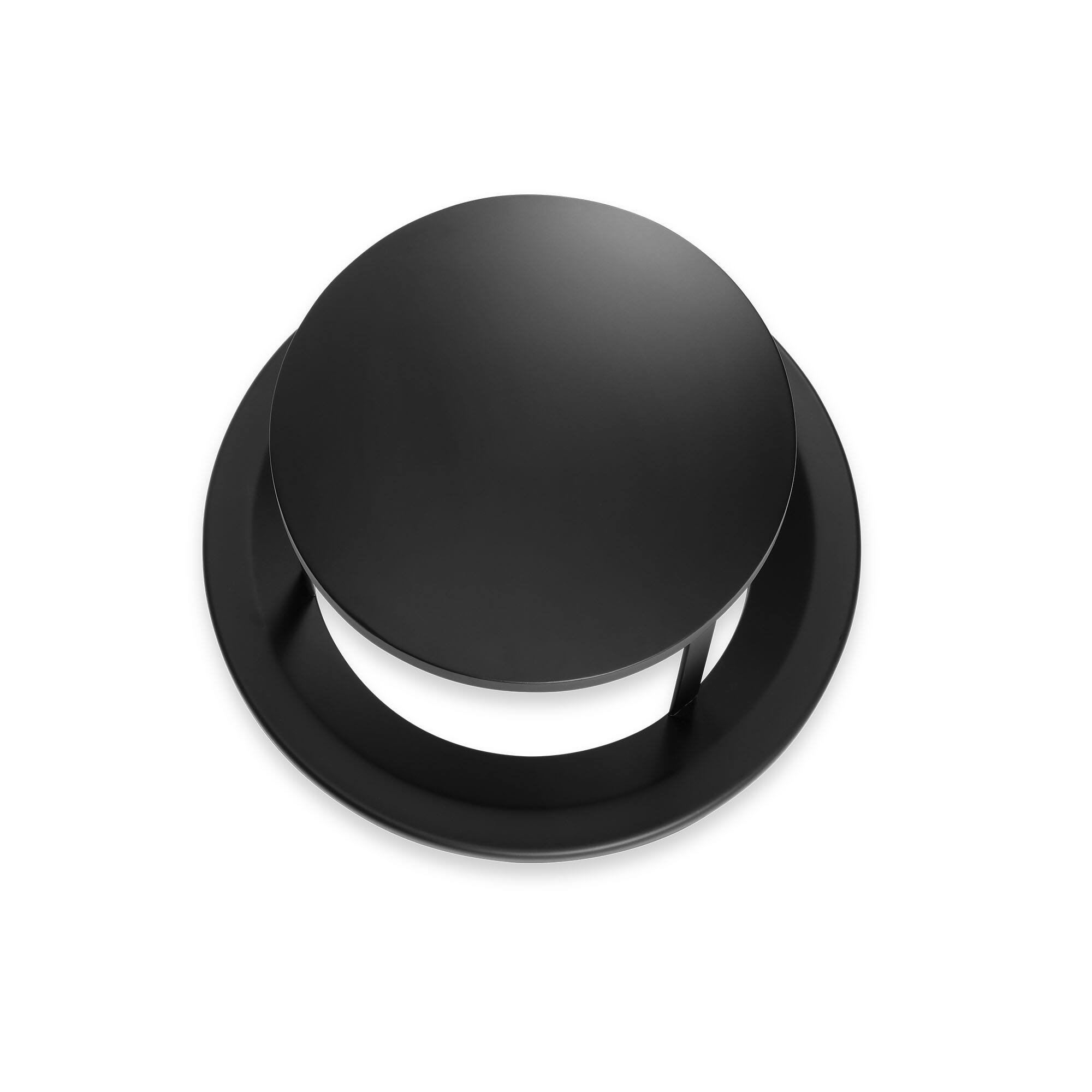 Angle. Alpine Industries - 32 Gallon Outdoor Trash Can Rain Bonnet Lid - Black.