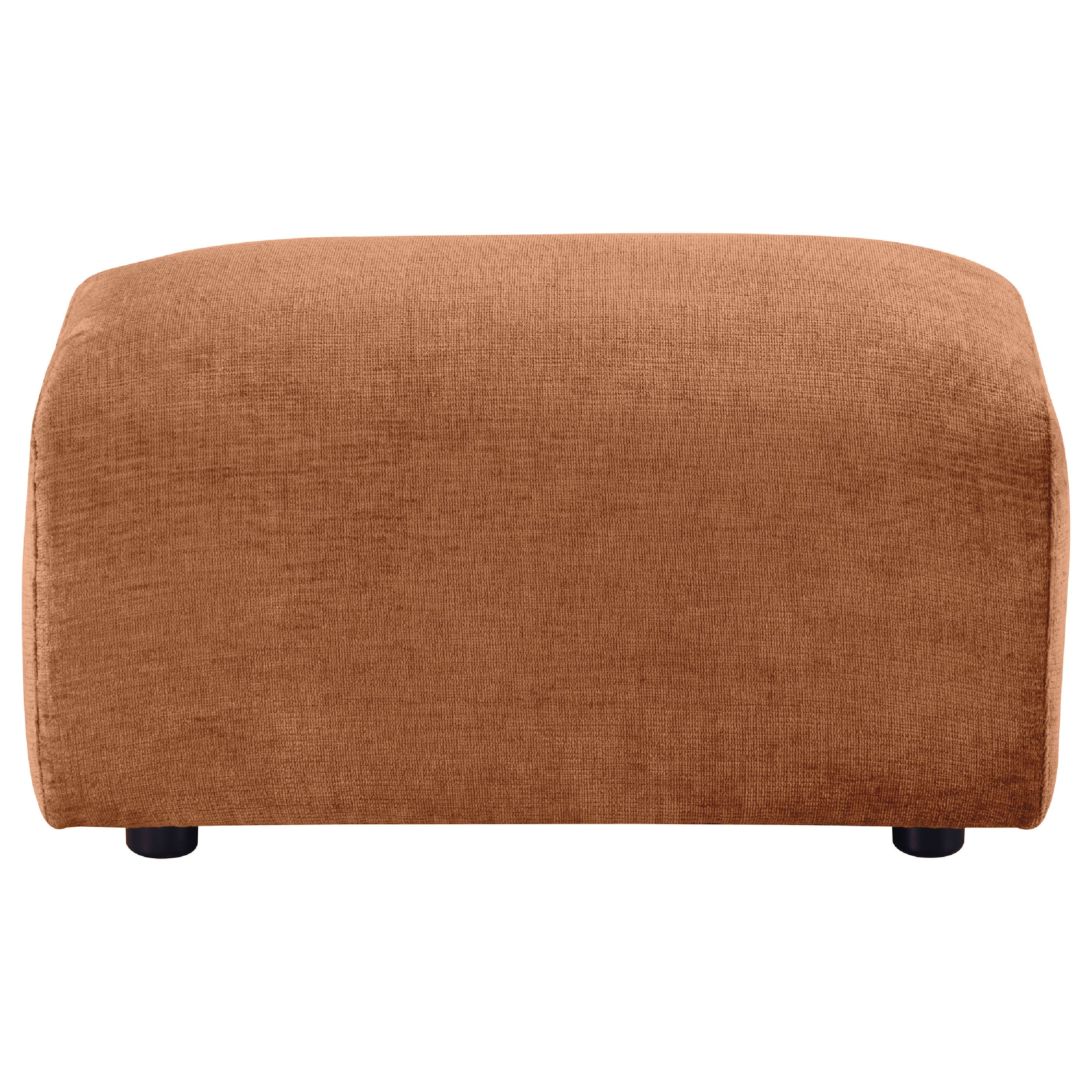 Manhattan Lane - Becy Ottoman, Burnt Orange Chenille Upholstery, 33 Inch Curvy Frame - Burnt Orange, Black