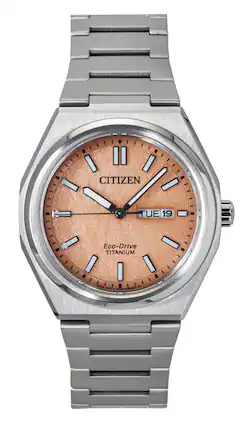 Citizen - Zenshin Super Titanium Dial Eco-Drive AW0130-85Z 100M Men's Watch - Salmon
