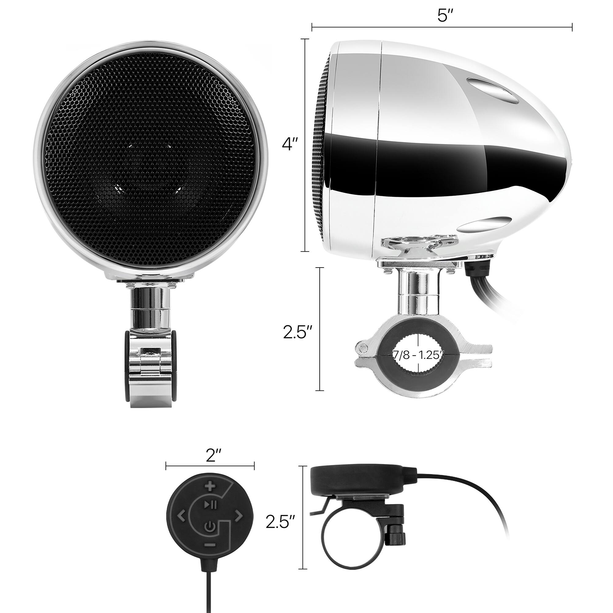 5"  
4"  
2.5"  
7/8-1.25"  
2"  
2.5"