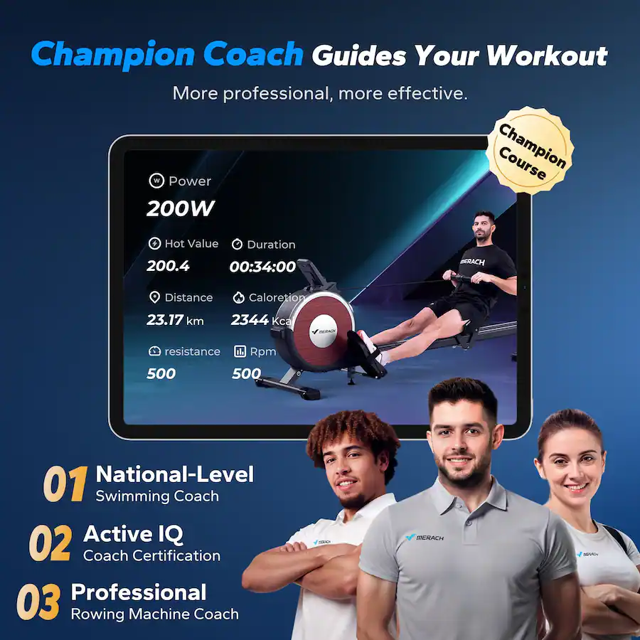 MERACH Q1S Rowing Machine with 16 levels of Quiet Electromagnetic Smart ...