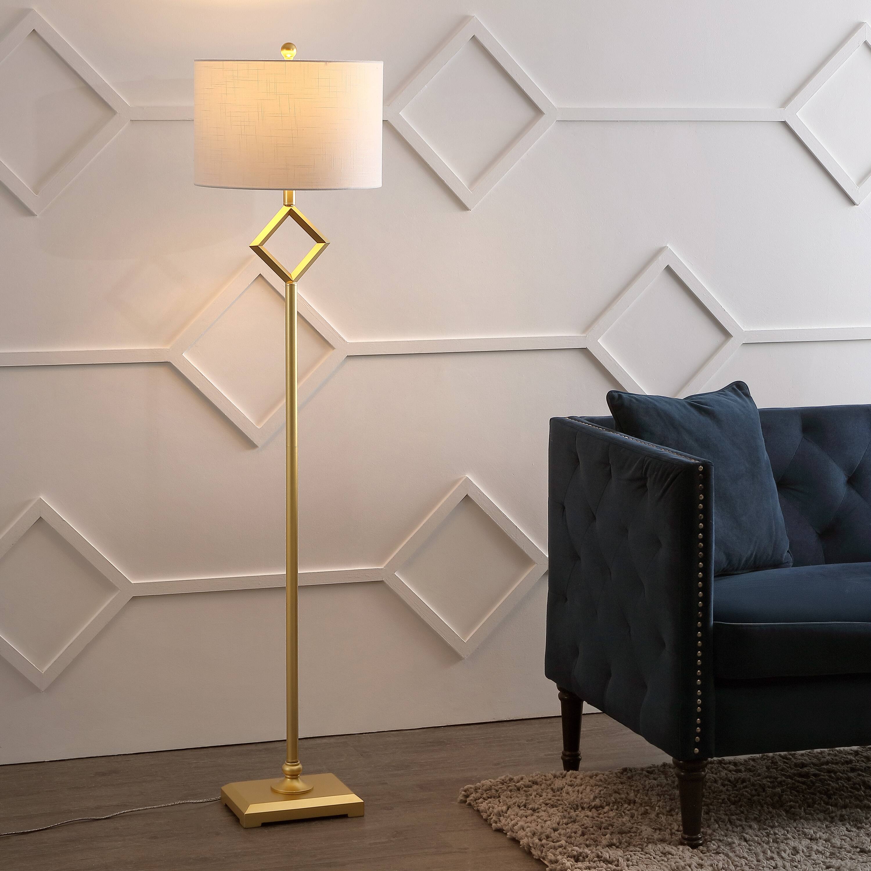 Alt View 1. Jonathan Y - Juno 62.5" Transitional Glam Metal LED Floor Lamp, Gold Painting - Gold Painting.