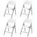 Angle. Costway - Costway Folding Chairs Set of 4 HDPE Plastic Chairs with Metal Frame for Home Office - White.