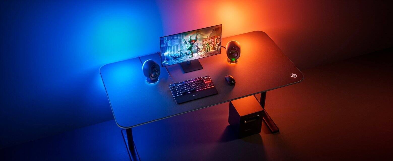 Alt View 19. SteelSeries - Arena 7 2.1 Bluetooth Gaming Speakers with RGB Lighting (3 Piece) - Black.