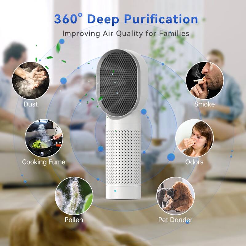 360° Deep Purification  
Improving Air Quality for Families  

- Dust  
- Smoke  
- Cooking Fume  
- Odors  
- Pollen  
- Pet Dander