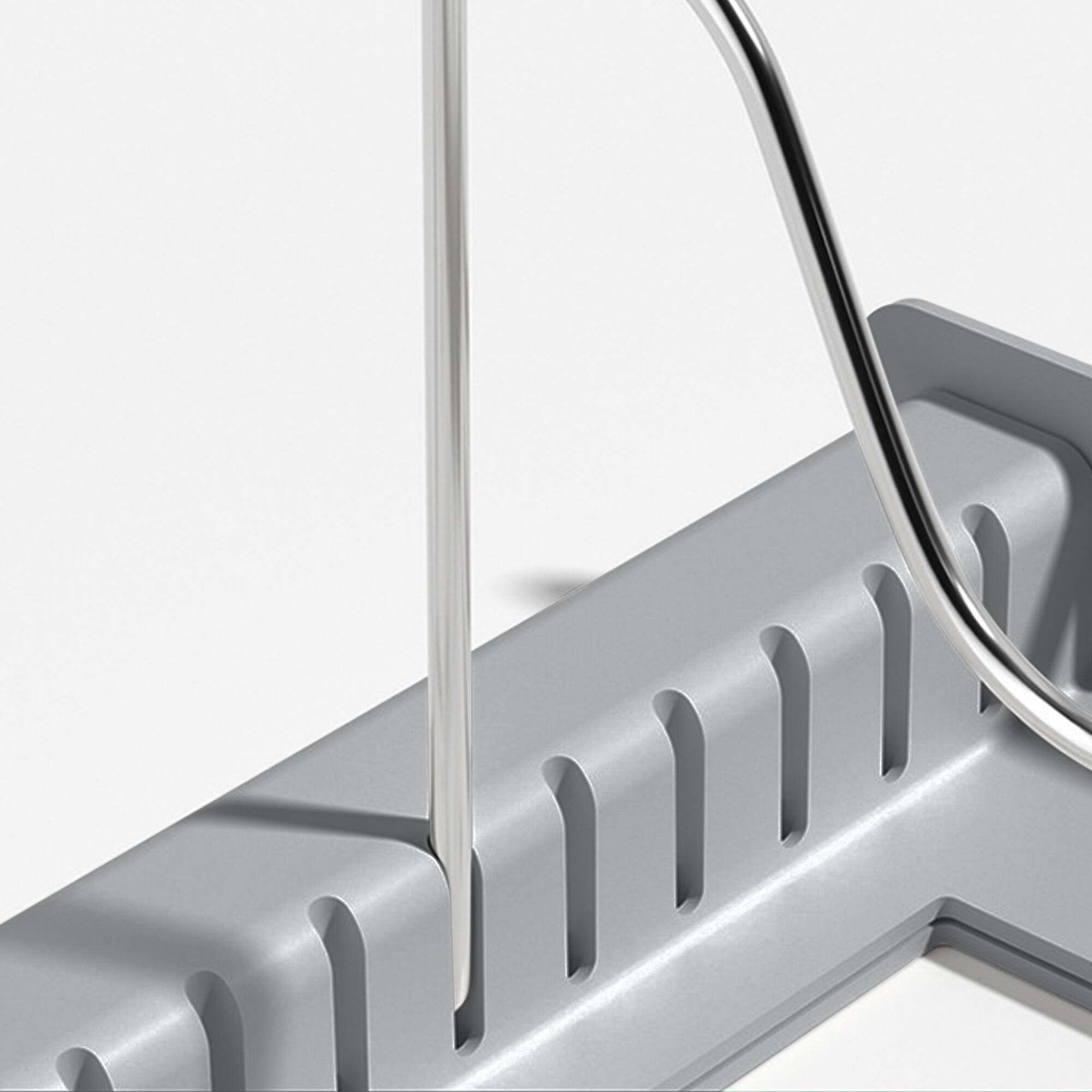 Left. Dazzed Corner - Adjustable Under-Cabinet Pot & Pan Organizer - Expandable Lid Rack With 10 Compartments For Cookware, Bakeware - grey.