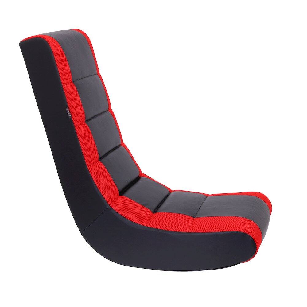 Left. Crew - Classic Video Rocker Floor Gaming Chair - Black/Red.