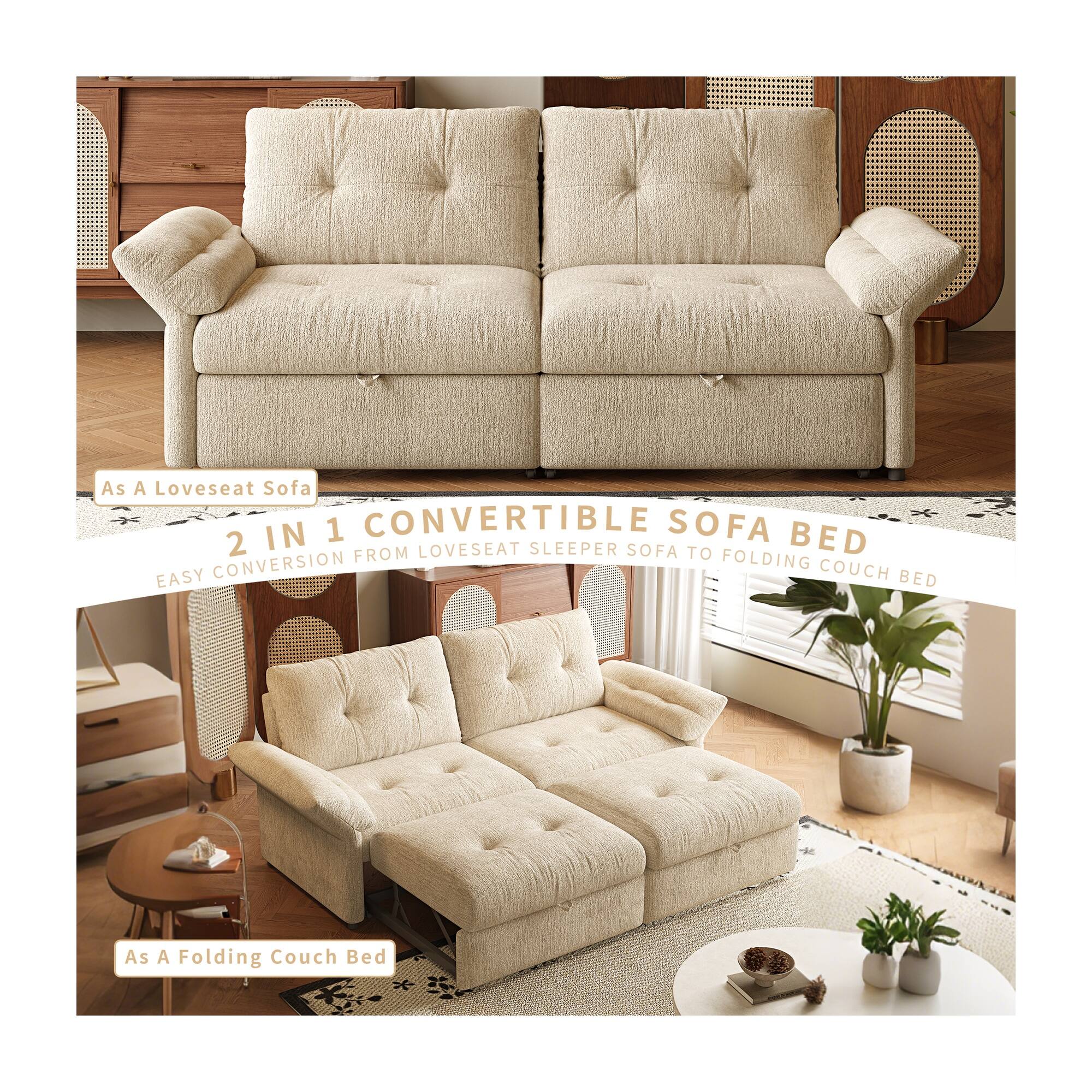 As a Loveseat Sofa

2 IN 1 CONVERTIBLE SOFA BED

EASY CONVERSION FROM LOVESUIT SLEEPER SOFA TO FOLDING COUCH BED

As a Folding Couch Bed