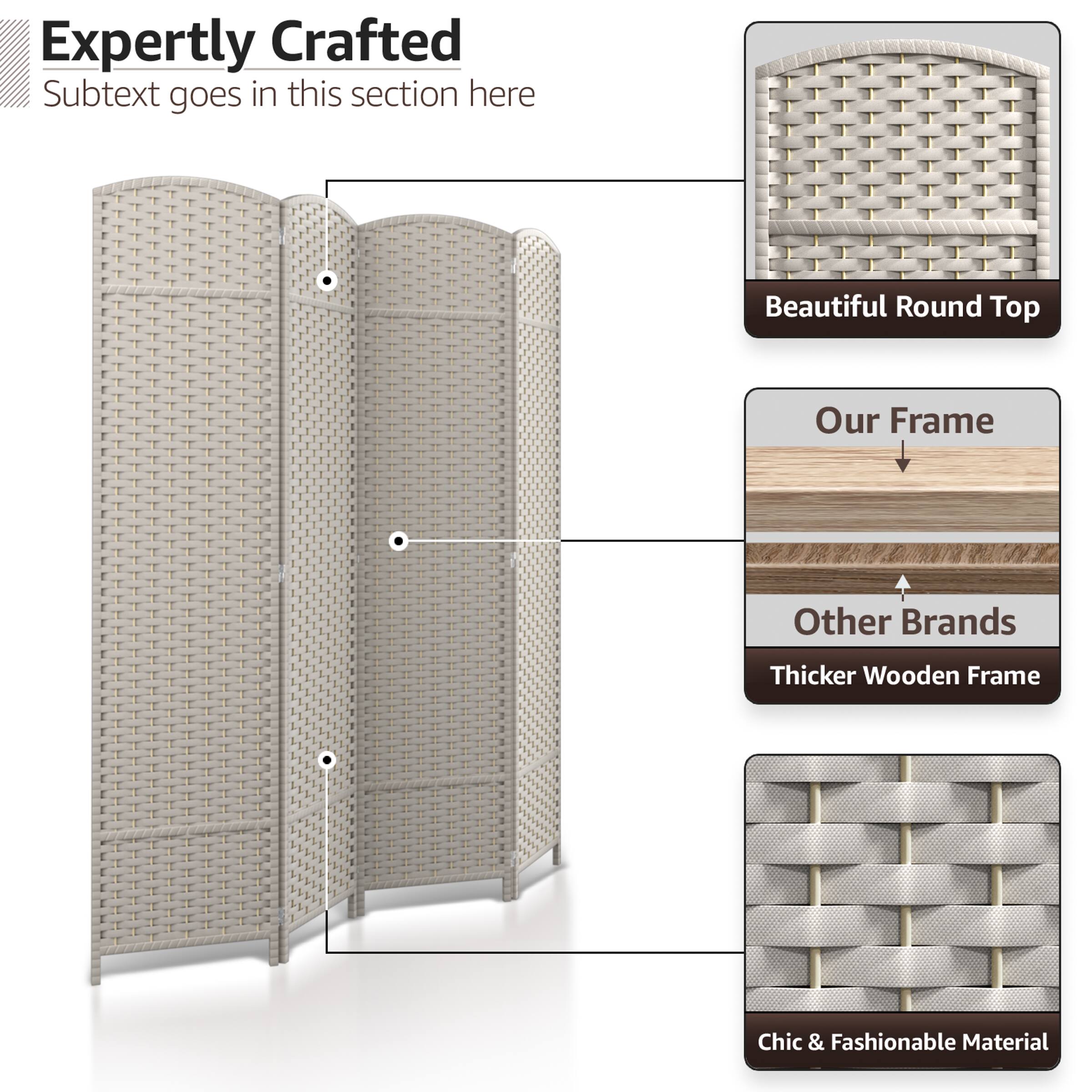 - Expertly Crafted
- Subtext goes in this section here
- Beautiful Round Top
- Our Frame
- Other Brands
- Thicker Wooden Frame
- Chic & Fashionable Material