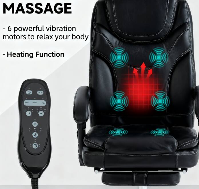 MASSAGE

- 6 powerful vibration motors to relax your body
- Heating Function