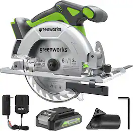 Greenworks - 24V Brushless 6-1/2" Circular Saw Kit with 24V 2Ah Battery and Charger