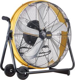 Akoasm - 24" High Velocity Barrel Floor Fan with Wheels 7800 CFM, 360° Oscillating, 1/4 HP Motor, for Workshop Garage Industrial