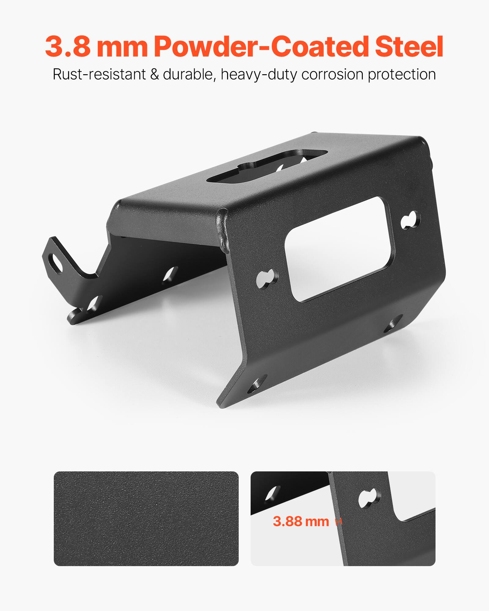 3.8 mm Powder-Coated Steel  
Rust-resistant & durable, heavy-duty corrosion protection  

3.88 mm H