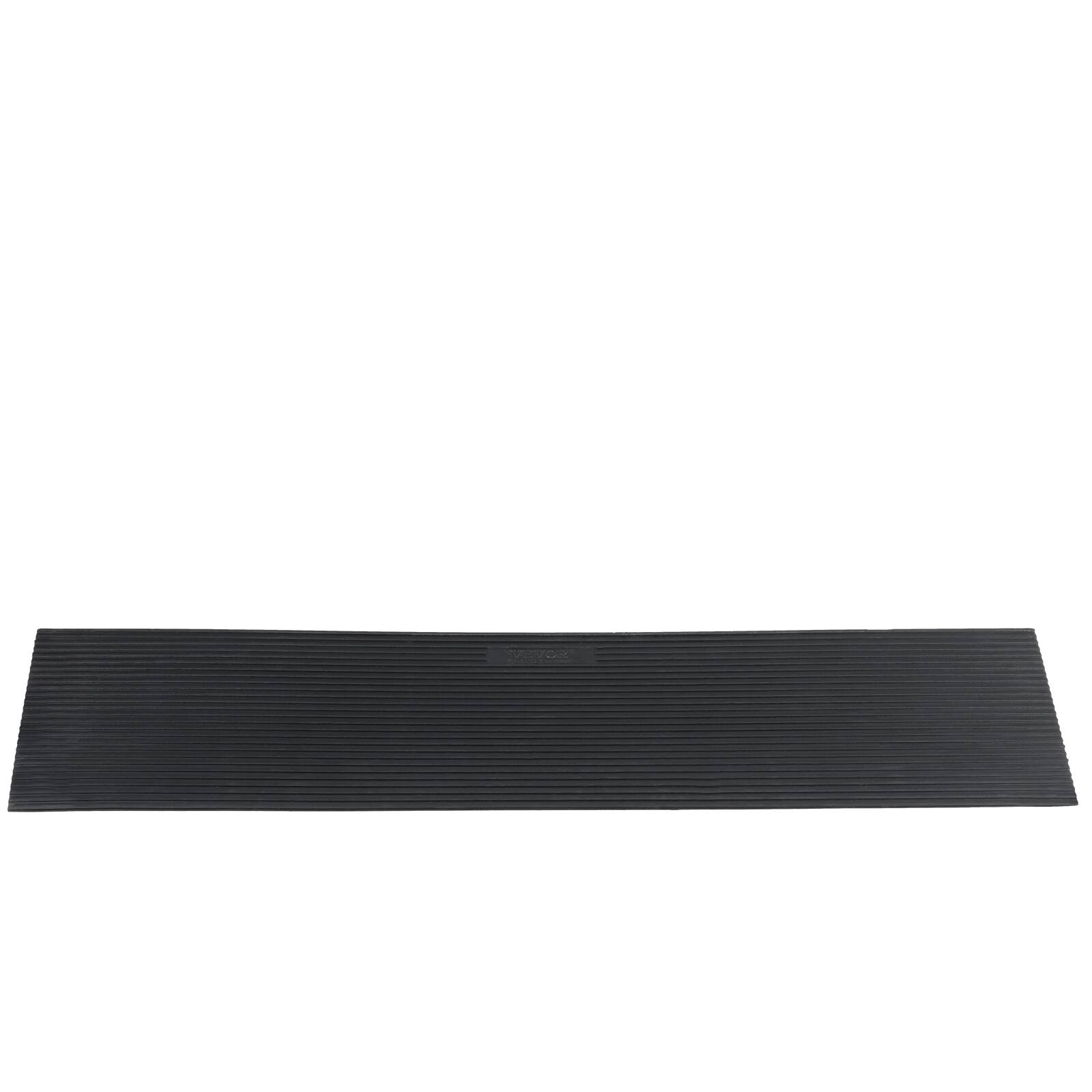 Alt View 4. VEVOR - 1.2" Rise Cuttable Threshold Ramp for Sweeping Robot,35.4"Wide Natural Rubber Wheelchair Ramp,Non-Slip Solid Rubber Ramp - Black.