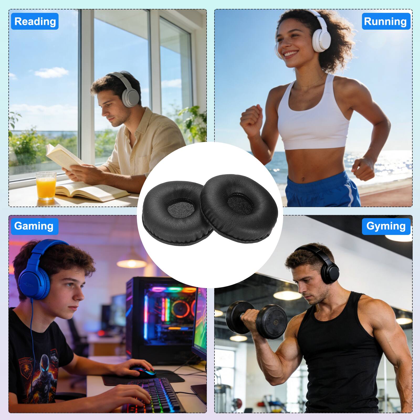 Reading  
Running  
Gaming  
Gyming