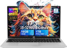 IPS SUPER CLEAR
Full HD 1080
17.3"
i3-1215U 6 Cores
16GB RAM
1TB PCIe SSD
intel CORE i3 6 cores 12th Gen