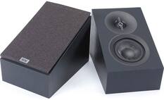 Front. ELAC - ELAC Debut 3.0 - 4" Atmos Enabled Speakers (Black) DA43-BK - (Pair) - Black.