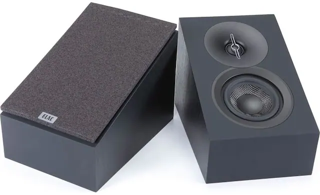 Front. ELAC - ELAC Debut 3.0 - 4" Atmos Enabled Speakers (Black) DA43-BK - (Pair) - Black.