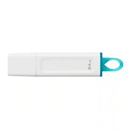 Front. Kingston - Kingston 64GB DataTraveler Exodia USB 3.2 Flash Drive with Protective Cap(White) - White.