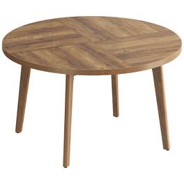 Songmics Home - Round Dining Table for 4-6 People, 47.2 Inches Circle Kitchen Table with Tapered Legs, Curved Transitions, Kitchen - Honey Brown