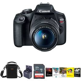 Bundle - Canon - EOS Rebel T7 DSLR Camera with EF-S 18-55mm f/3.5-5.6 IS II Lens - With 58mm Filter Kit, Camera Case, Memory
