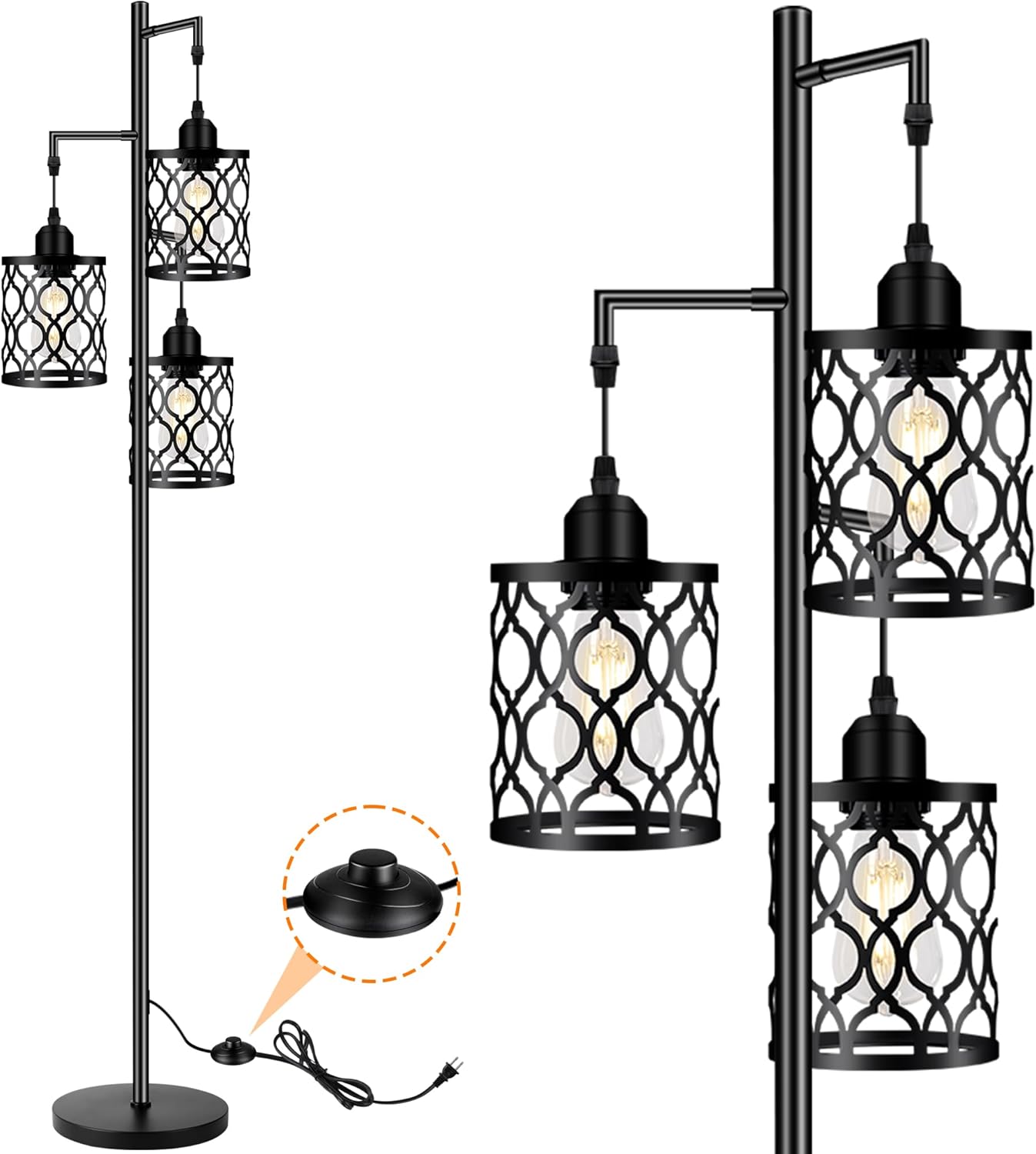 Black - Non-Dimmable (No Bulbs)