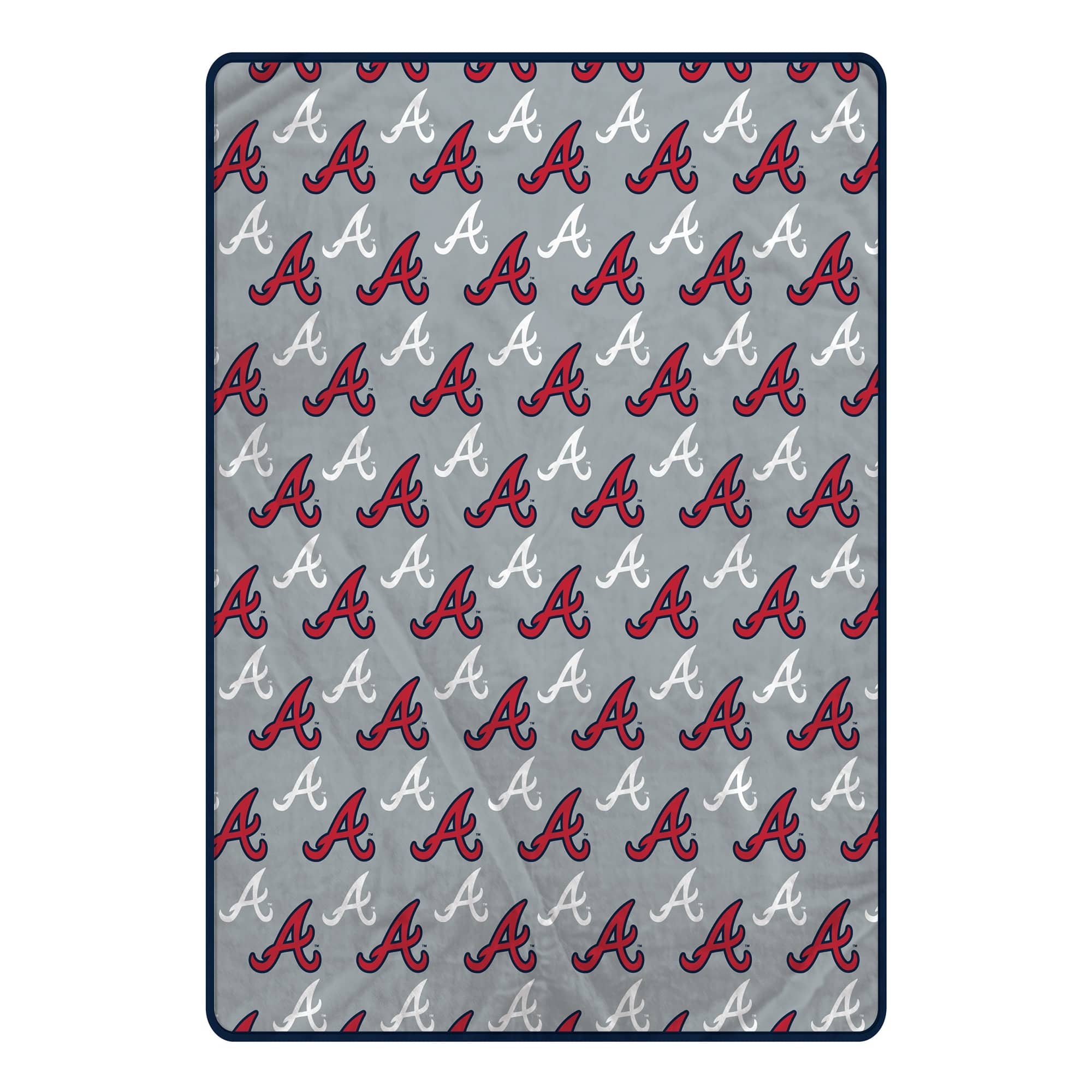 Front. Pegasus - Atlanta Braves 66" x 95" Oversized Logo Roll Ultra Cozy Blanket - Multicolor.