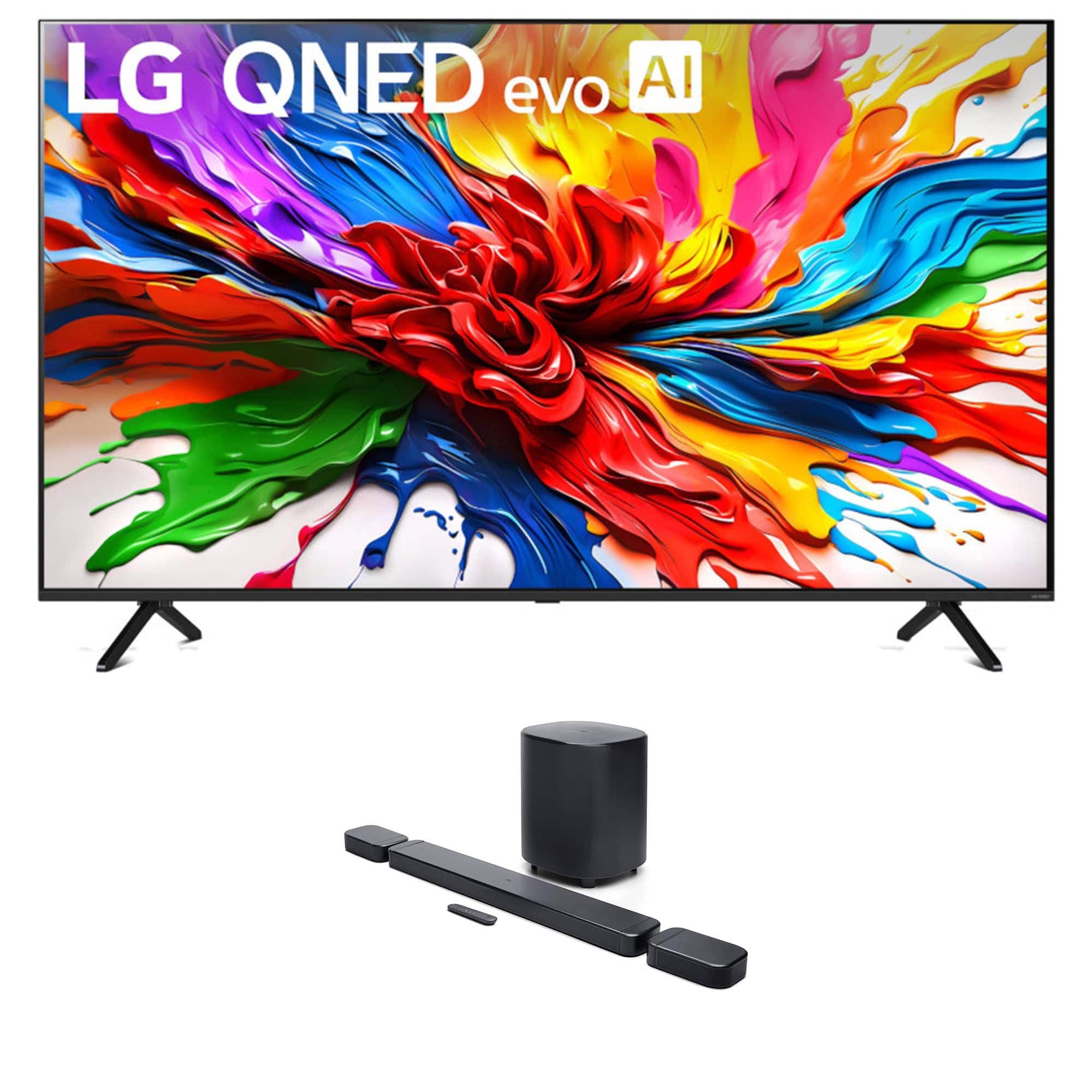 LG - 65QNED92AUA 65 Inch 4K QNED Mini LED evo AI Smart TV with a JBL BAR-700-MK2 Soundbar (2025)