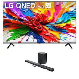 LG - 65QNED92AUA 65 Inch 4K QNED Mini LED evo AI Smart TV with a JBL BAR-700-MK2 Soundbar (2025)