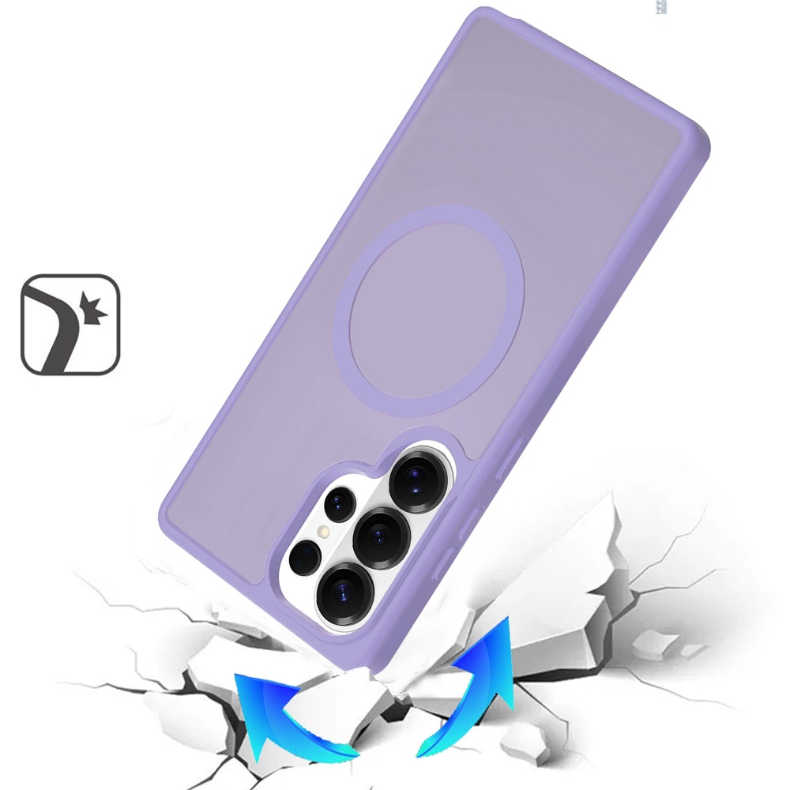 Angle. Kitcheniva - Magnetic Circle Smooth Translucent Plus Tempered Glass For Samsung S26 Ultra Case Light Purple - Light Purple.