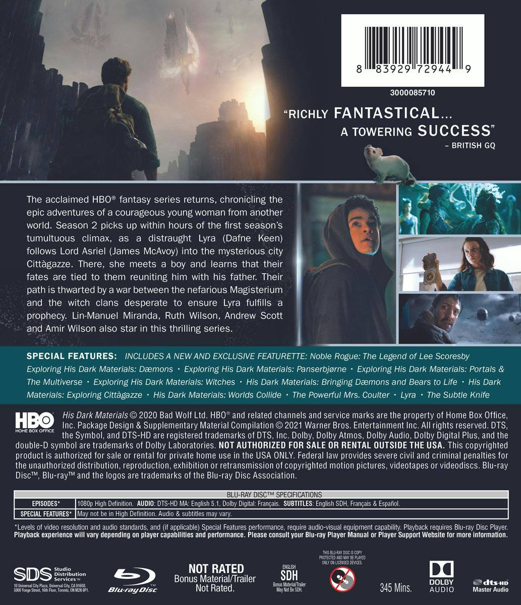 Back. His Dark Materials: Season Two [Blu-ray].