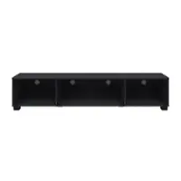 CorLiving - Bromley Collection TV Stand with Cabinets for Most TV's up to 85" - Black Ravenwood - Front_Zoom