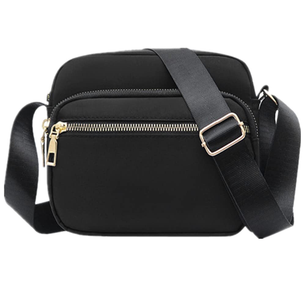 Front. Live At Space - Nylon Crossbody Bags For Women Purses And Handbags Women's Casual Messenger Bag Waterproof Black Purse Beautifully - Black.