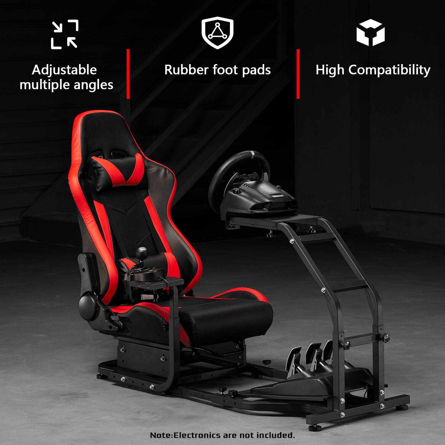 Adjustable multiple angles  
Rubber foot pads  
High Compatibility  

Note: Electronics are not included.