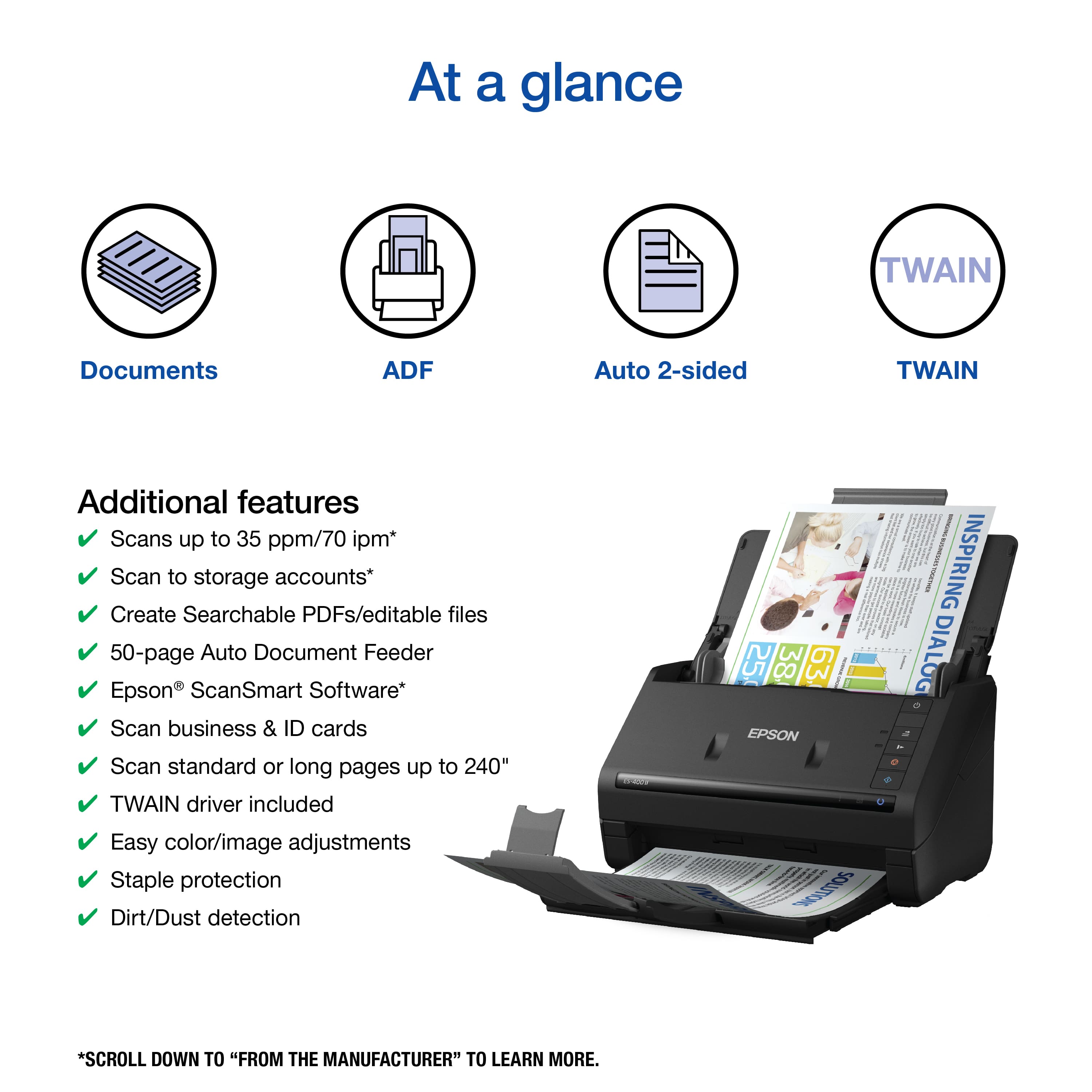 Epson – WorkForce ES-400 II Duplex Desktop Document Scanner Sansujyuku sansujyuku.com