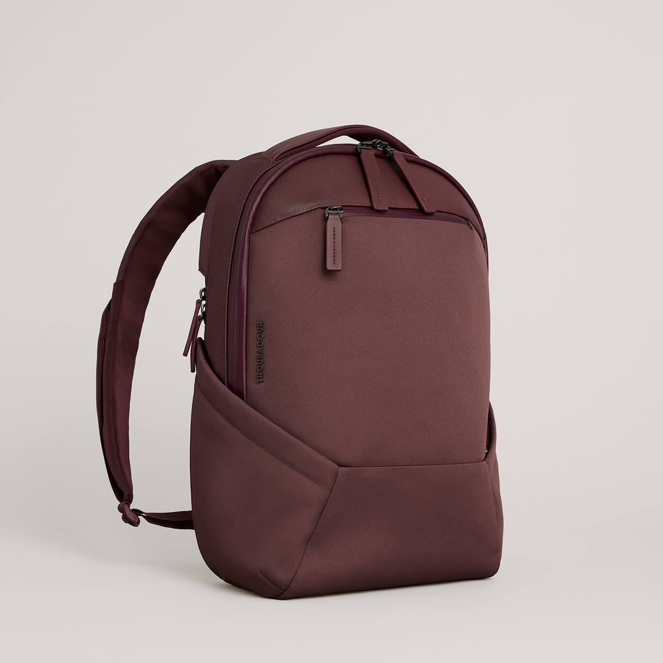 Angle. Troubadour - Apex Compact Laptop Backpack 4.0 - Bronze Red.