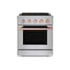 Front. Hauslane - 30" Rose Gold Gas Range 4 Burners (20,000 BTU) 4.2 cu.ft Convection Oven 5 Racks Convertible NG/LP - Rose Gold.