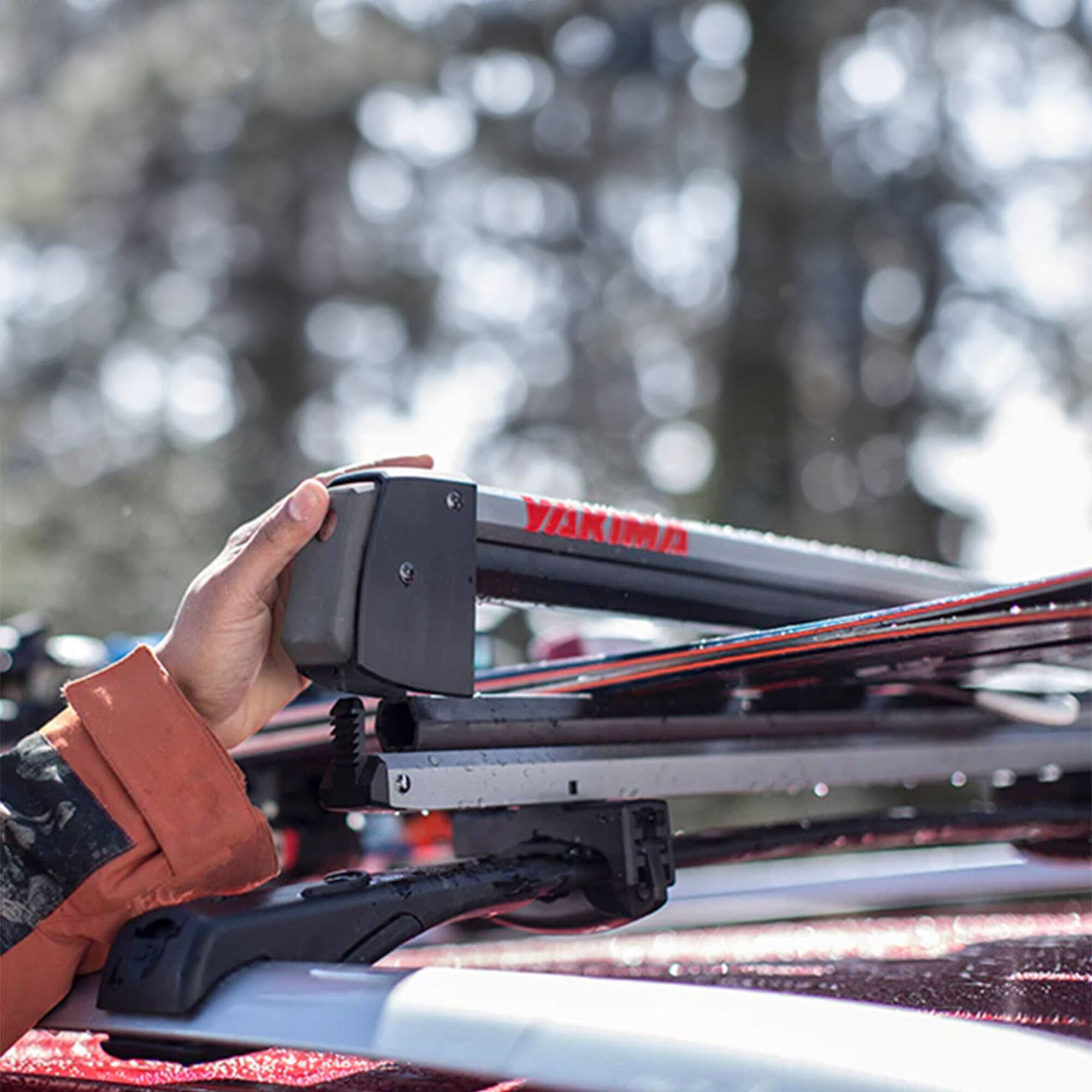 Alt View 5. Yakima - Yakima FreshTrack 6 Universal Car Roof Top Mount Ski and Snowboard Rack, Black - Silver.