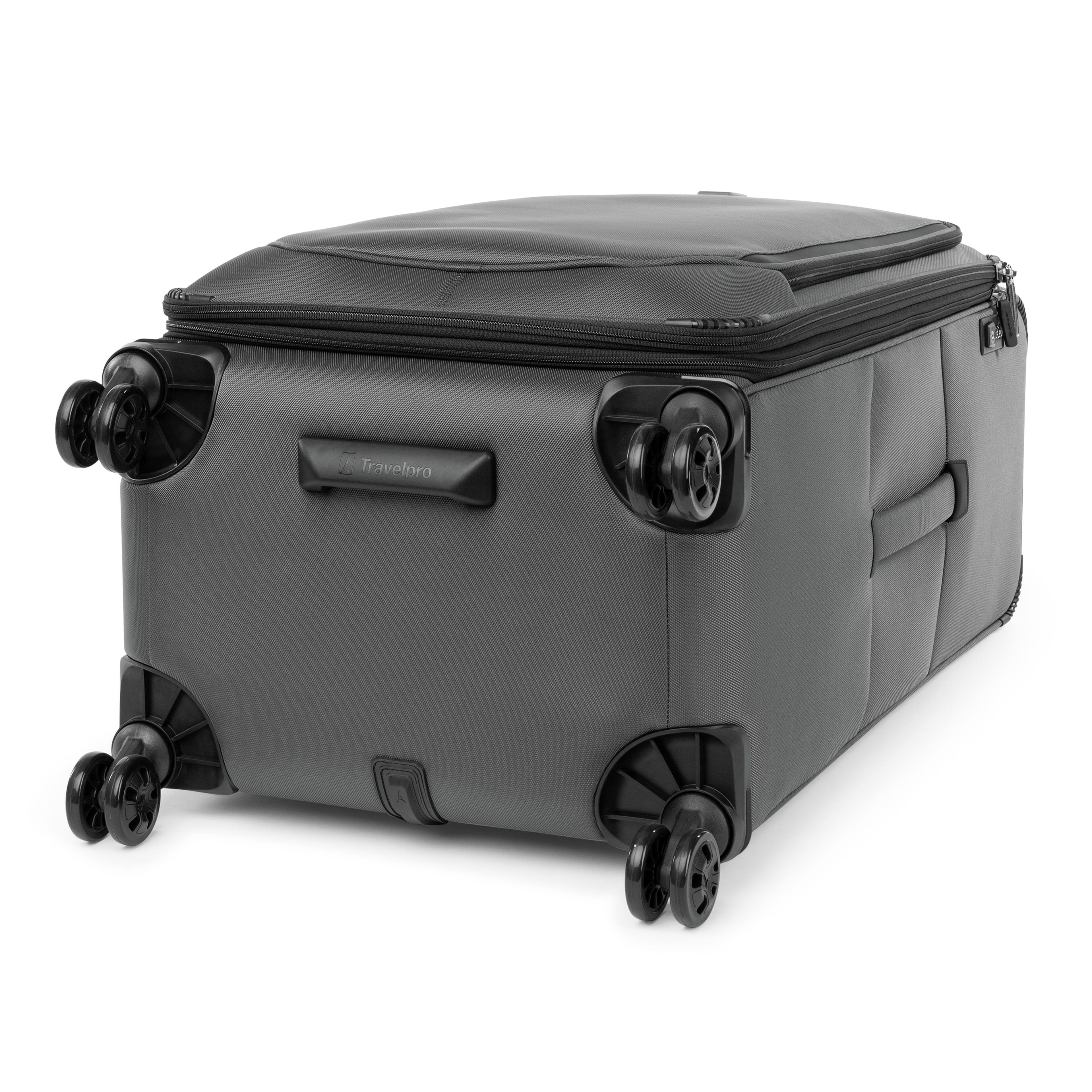 Alt View 3. Travelpro - Crew Classic Lightweight Softside Expandable 29" Checked Spinner - Titanium Grey.