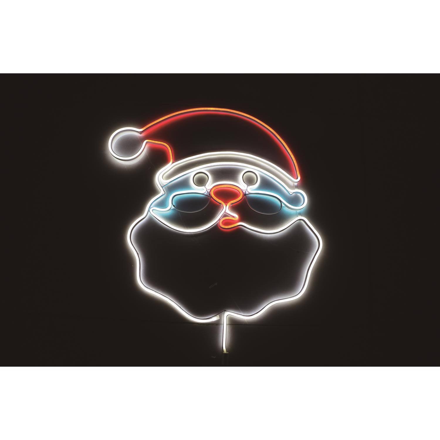 Front. Celebrations - Celebrations LED Santa 28 in. Hanging Decor - White | Red.