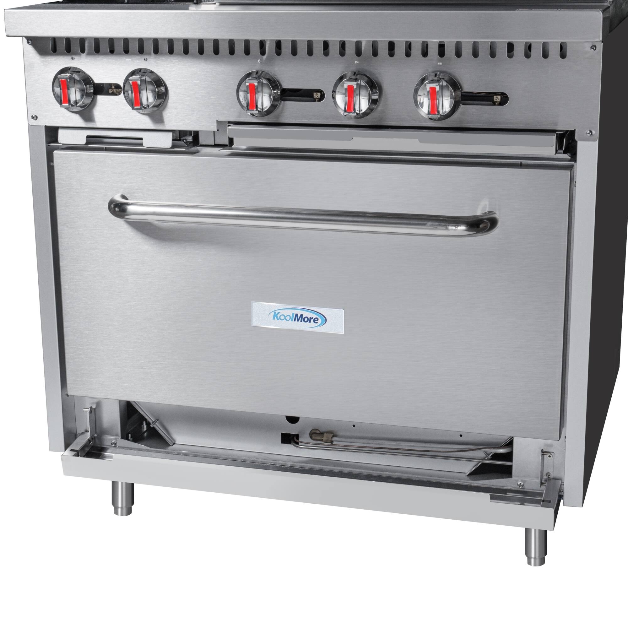 Alt View 6. Koolmore - 36 in. 2 Burner Commercial LP Range with 24 in. Griddle in Stainless-Steel (KM-CRG36-LP) - Stainless Steel.